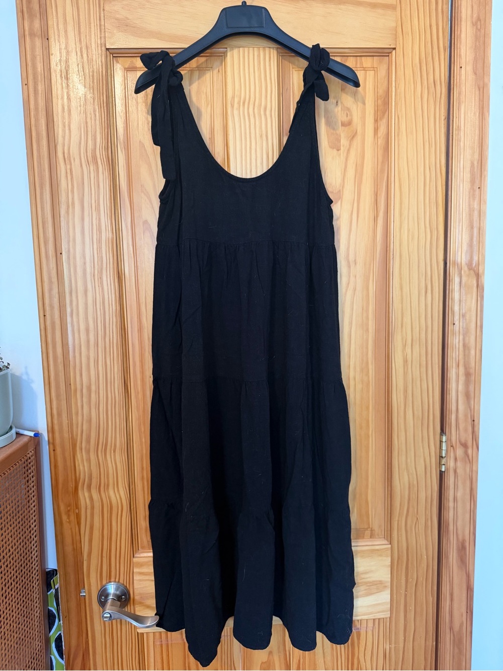 Rachel Pally Black Tie-Shoulder Maxi Dress
